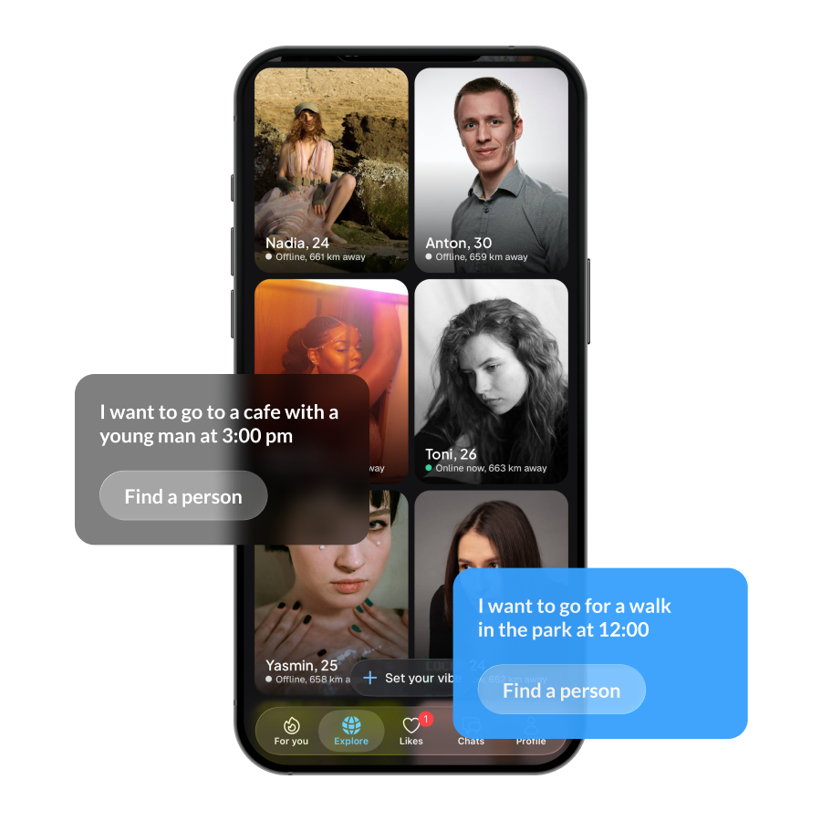 Photo illustrating the AiMore dating experience